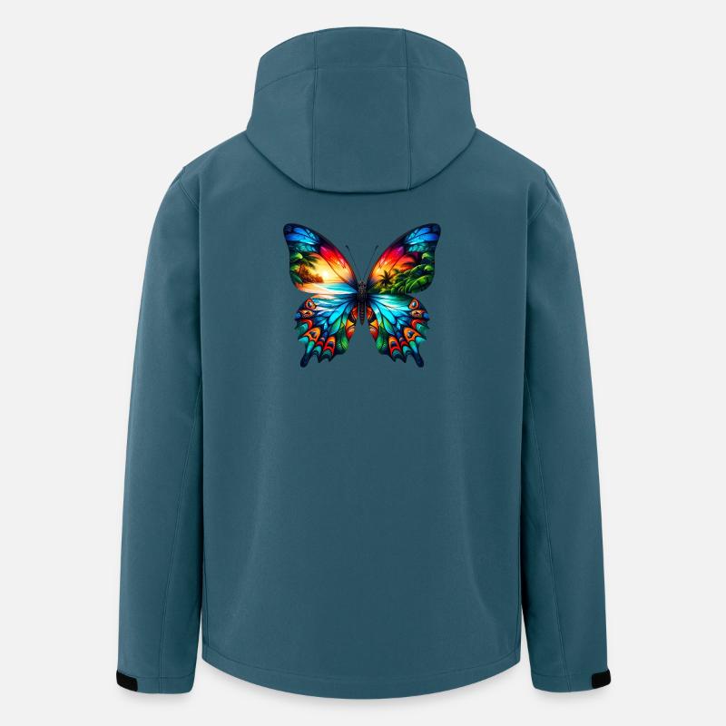 Schmetterling - Recycelte Männer Softshell-Jacke von Stanley/Stella - Dunkles Petrol