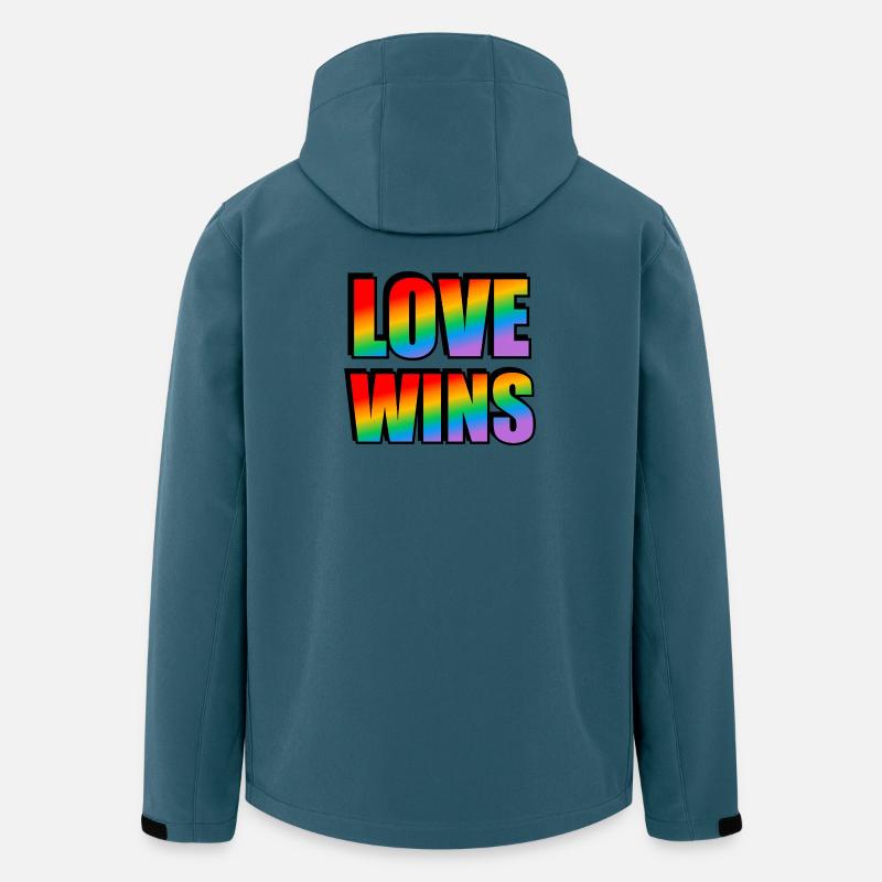 LIEBE GEWINNT Regenbogenstolz - Recycelte Männer Softshell-Jacke von Stanley/Stella - Dunkles Petrol