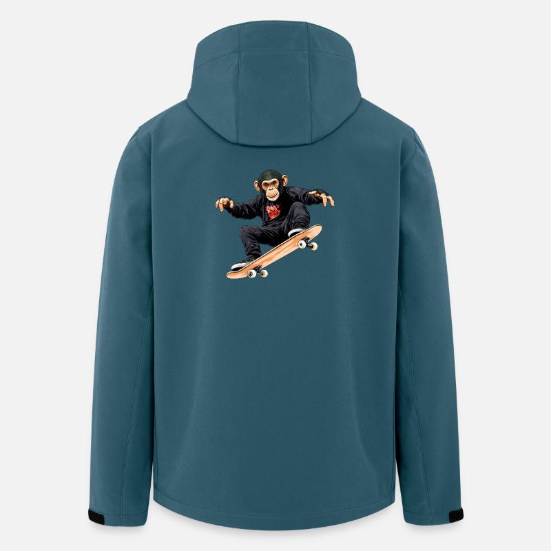 Affe Skateboard - Recycelte Männer Softshell-Jacke von Stanley/Stella - Dunkles Petrol