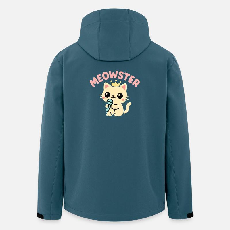 Miauster Gekröntes Mikro-Maskottchen - Recycelte Männer Softshell-Jacke von Stanley/Stella - Dunkles Petrol