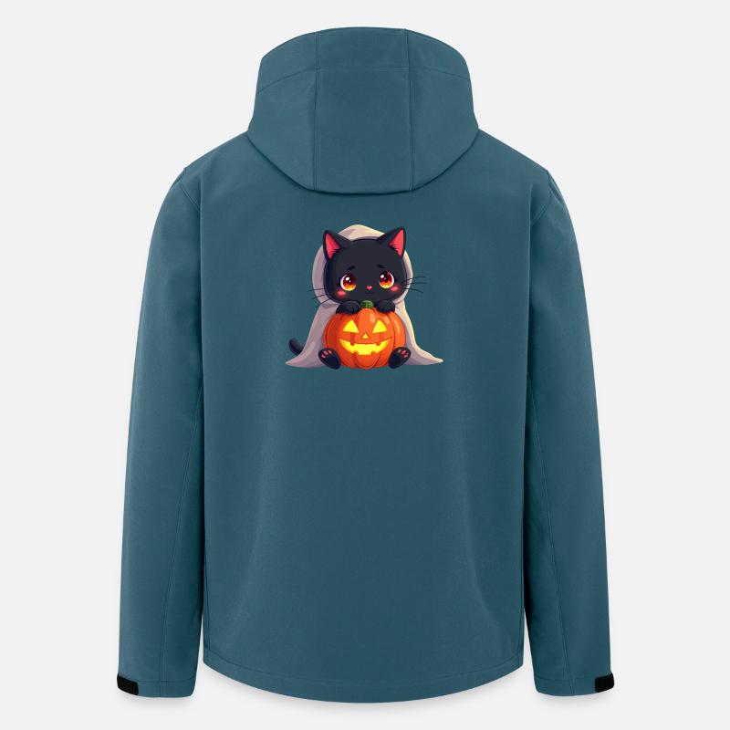 Halloween Cat with Halloween Pumpkin - Men’s Recycled Softshell Jacket by Stanley/Stella - stargazer