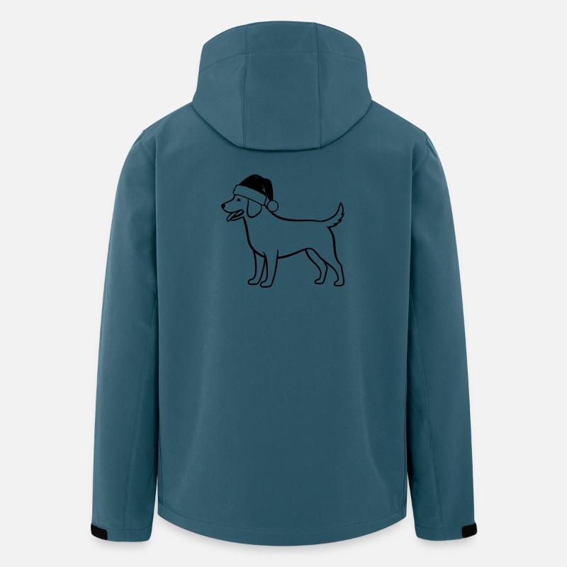 Weihnachts-Hund Cartoon Illustration - Recycelte Männer Softshell-Jacke von Stanley/Stella - Dunkles Petrol