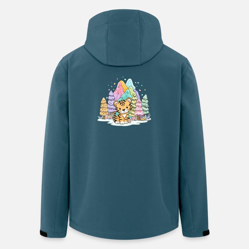 Bébé tigre dans le pays arc-en-ciel - Veste softshell homme en polyester recyclé Stanley/Stella - bleu pétrole foncé
