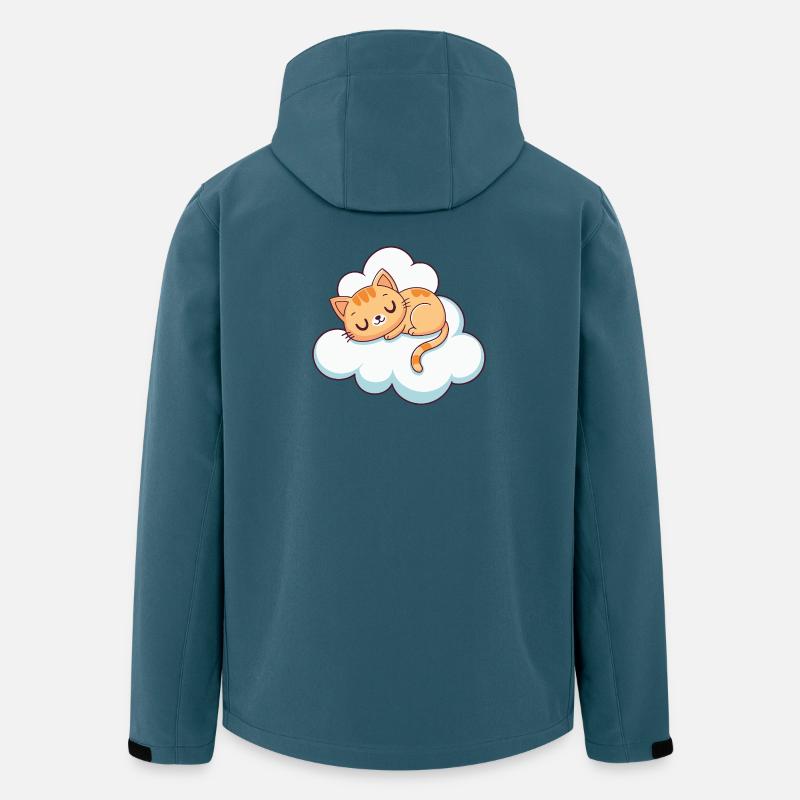 Schlafendes Kätzchen auf der Wolke - Recycelte Männer Softshell-Jacke von Stanley/Stella - Dunkles Petrol