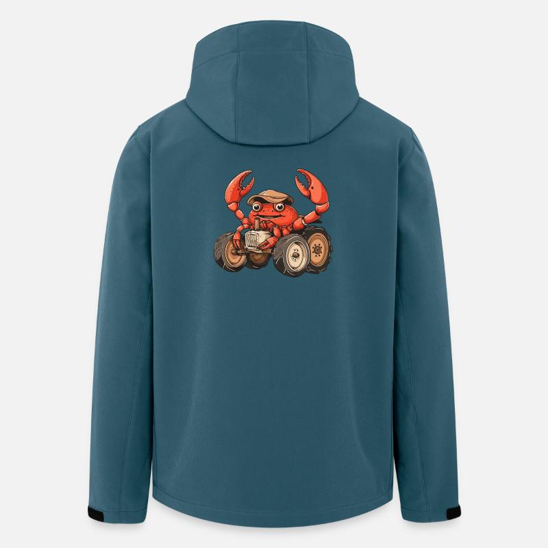 Krebs Krabbe Traktor Farmer - Recycelte Männer Softshell-Jacke von Stanley/Stella - Dunkles Petrol