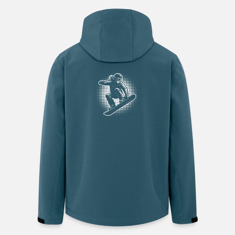Snowboard Halftone Action - Recycelte Männer Softshell-Jacke von Stanley/Stella - Dunkles Petrol