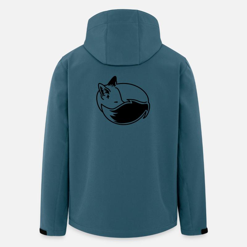 Fuchs eingekuschelt – Kawaii Fox Cartoon Design - Recycelte Männer Softshell-Jacke von Stanley/Stella - Dunkles Petrol
