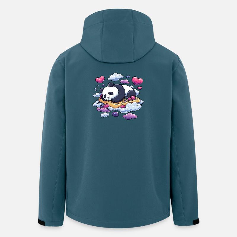 Panda Traum auf Waffelwolken - Recycelte Männer Softshell-Jacke von Stanley/Stella - Dunkles Petrol