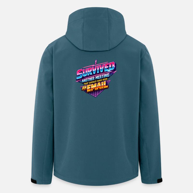 Büro Email Spruch 80s Retro - Recycelte Männer Softshell-Jacke von Stanley/Stella - Dunkles Petrol
