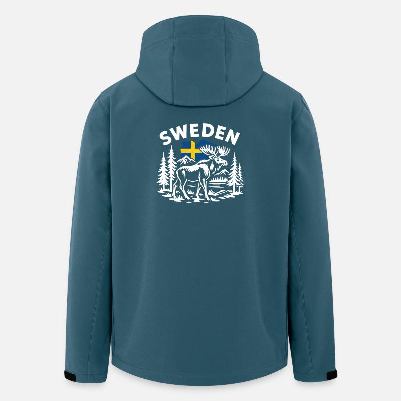Sweden Moose Silhouette – Scandinavian Natural - Men’s Recycled Softshell Jacket by Stanley/Stella - stargazer