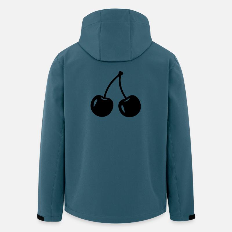 Kirsch-Silhouette – Süßes Fruchtdesign - Recycelte Männer Softshell-Jacke von Stanley/Stella - Dunkles Petrol