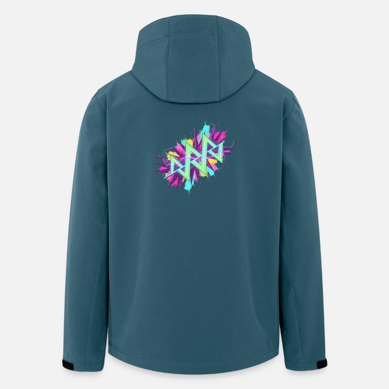 Neon Zickzack Graffiti - Recycelte Männer Softshell-Jacke von Stanley/Stella - Dunkles Petrol