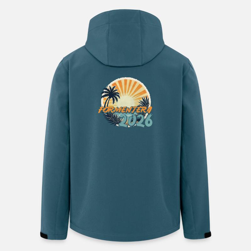 Formentera 2026 - Veste softshell homme en polyester recyclé Stanley/Stella - bleu pétrole foncé