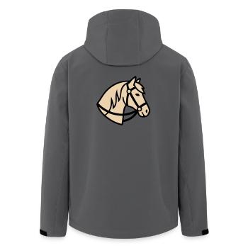 Pony Kopf Pferd Züchter Logo - Recycelte Männer Softshell-Jacke von Stanley/Stella - Dunkles Petrol - Hinten - AI Model Male 185 light (185cm)