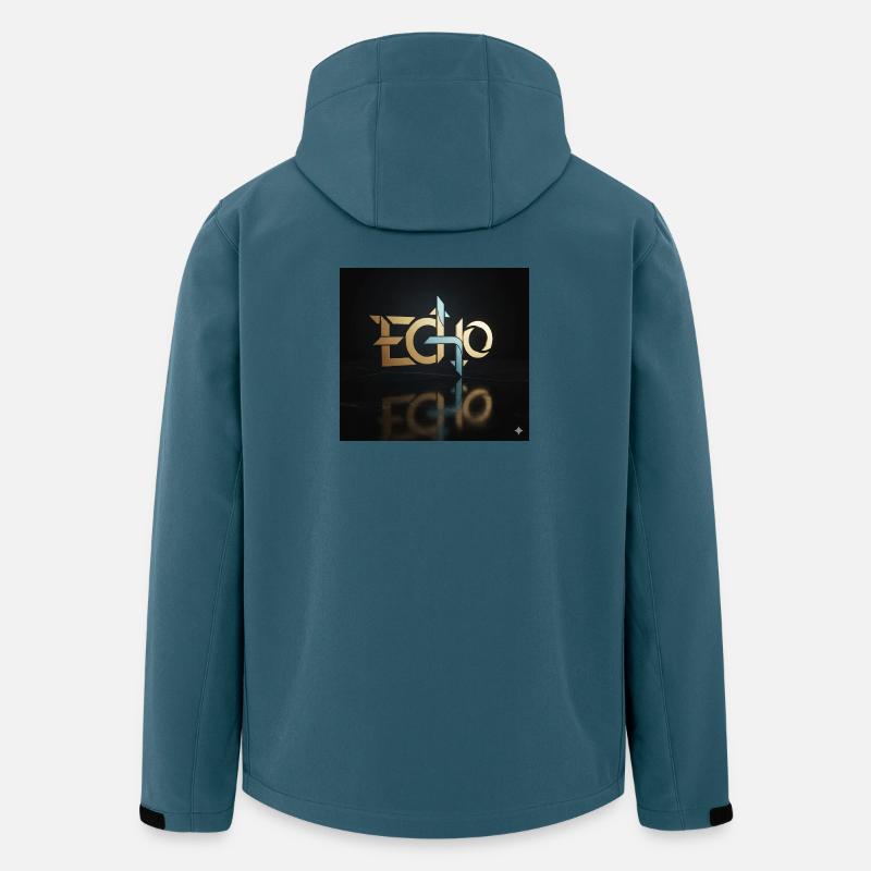 Jeu de lumière Echo Geometry - Veste softshell homme en polyester recyclé Stanley/Stella - bleu pétrole foncé
