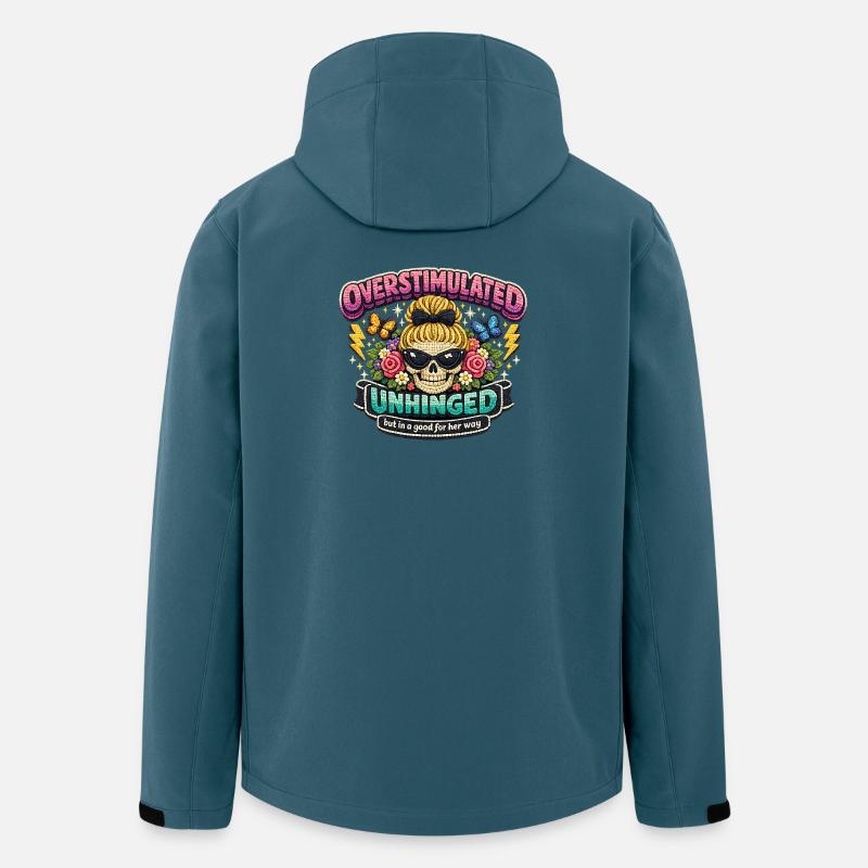 Overstimulated Unhunged Patch Geschenk - Recycelte Männer Softshell-Jacke von Stanley/Stella - Dunkles Petrol
