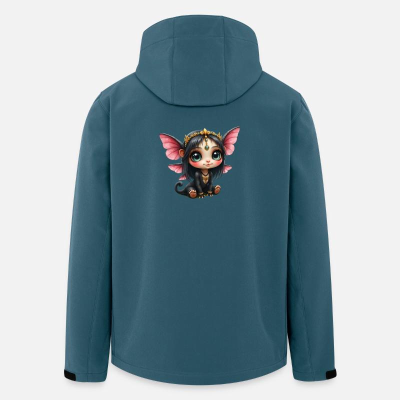Chibi-Schmetterlingsfee mit Juwelen - Recycelte Männer Softshell-Jacke von Stanley/Stella - Dunkles Petrol