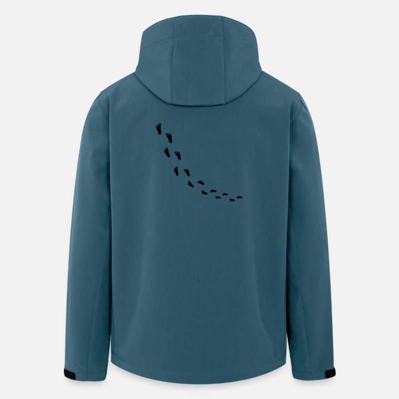 fussabdruecke_kommt - Recycelte Männer Softshell-Jacke von Stanley/Stella - Dunkles Petrol