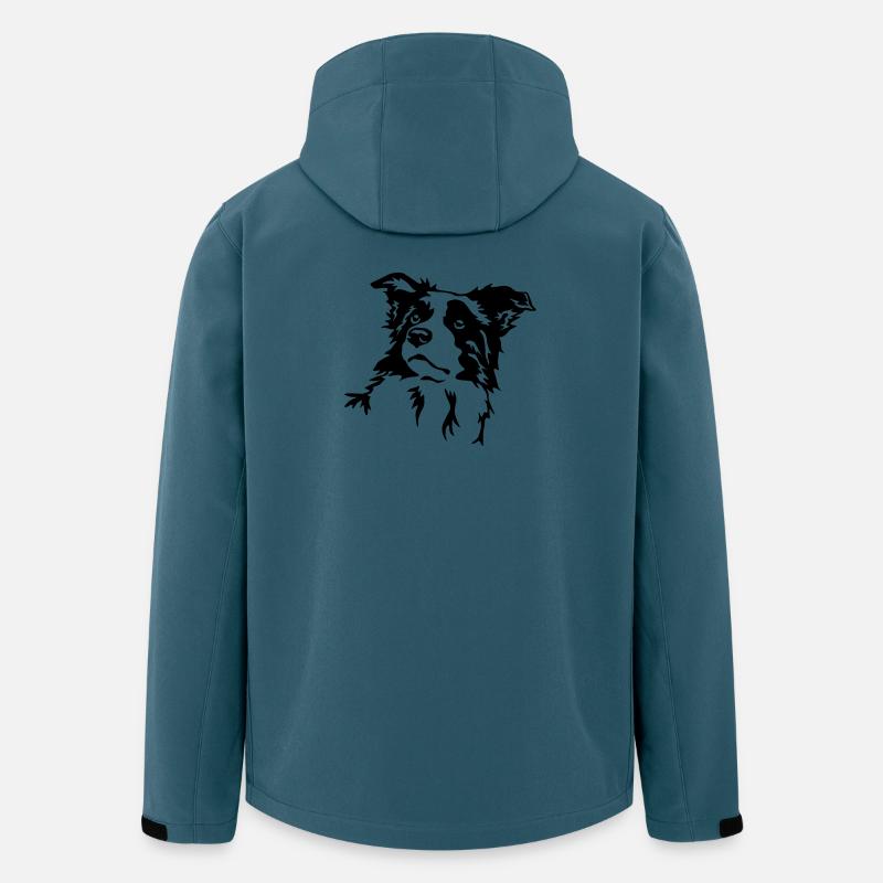 Border Collie head - Men’s Recycled Softshell Jacket by Stanley/Stella - stargazer