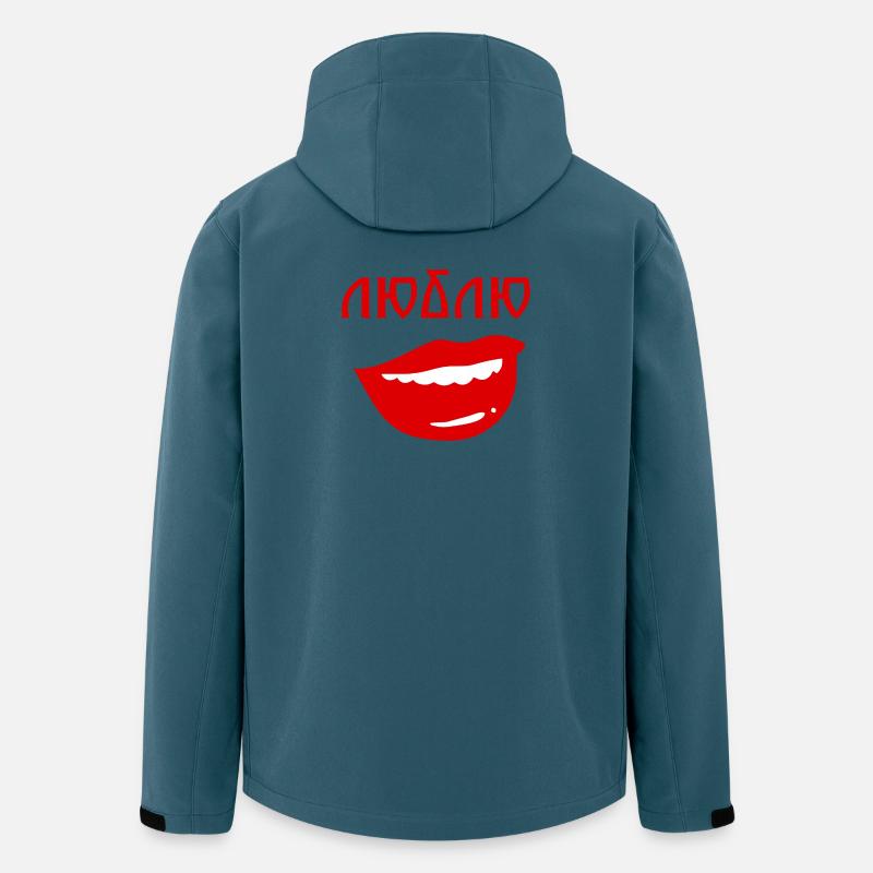 Lips with reverse text design - Men’s Recycled Softshell Jacket by Stanley/Stella - stargazer