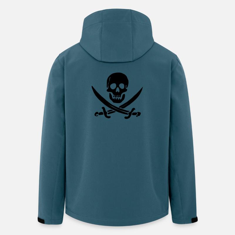 Pirate Flag Skull skalle - Softshelljacka herr i återvunnen polyester Stanley/Stella - mörk petrol