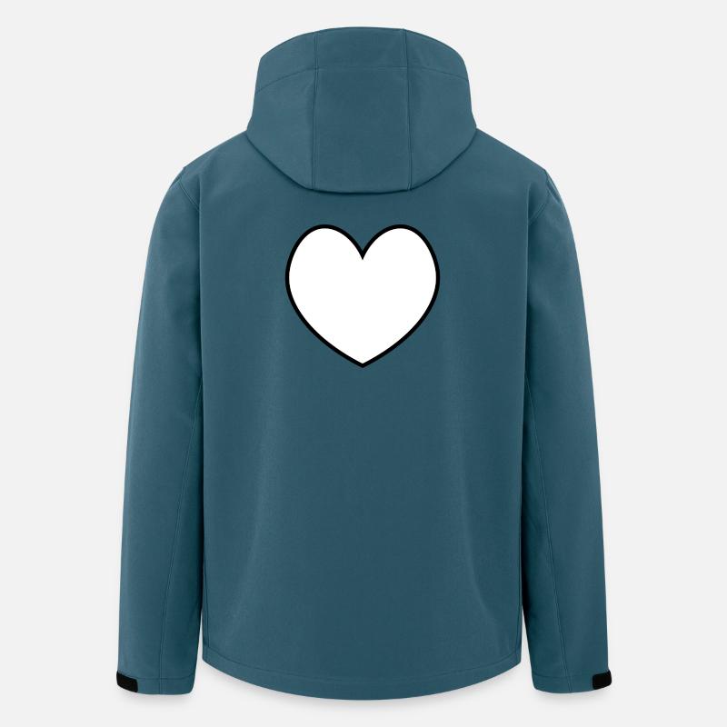 Herz white black outline - Recycelte Männer Softshell-Jacke von Stanley/Stella - Dunkles Petrol