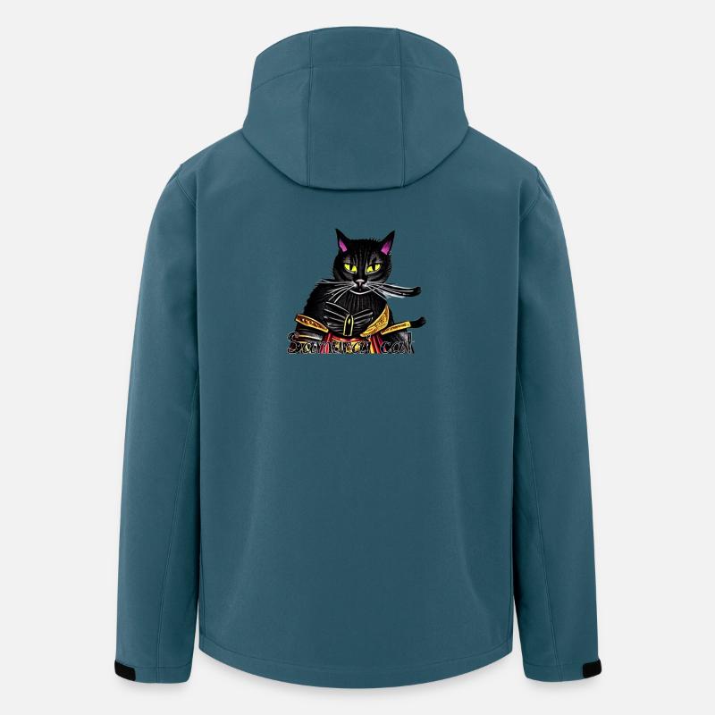 Samurai-Katze mit Goldrüstung - Recycelte Männer Softshell-Jacke von Stanley/Stella - Dunkles Petrol