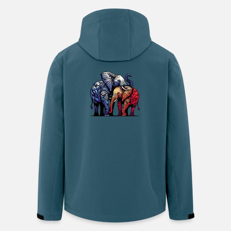 Elefanten - Recycelte Männer Softshell-Jacke von Stanley/Stella - Dunkles Petrol