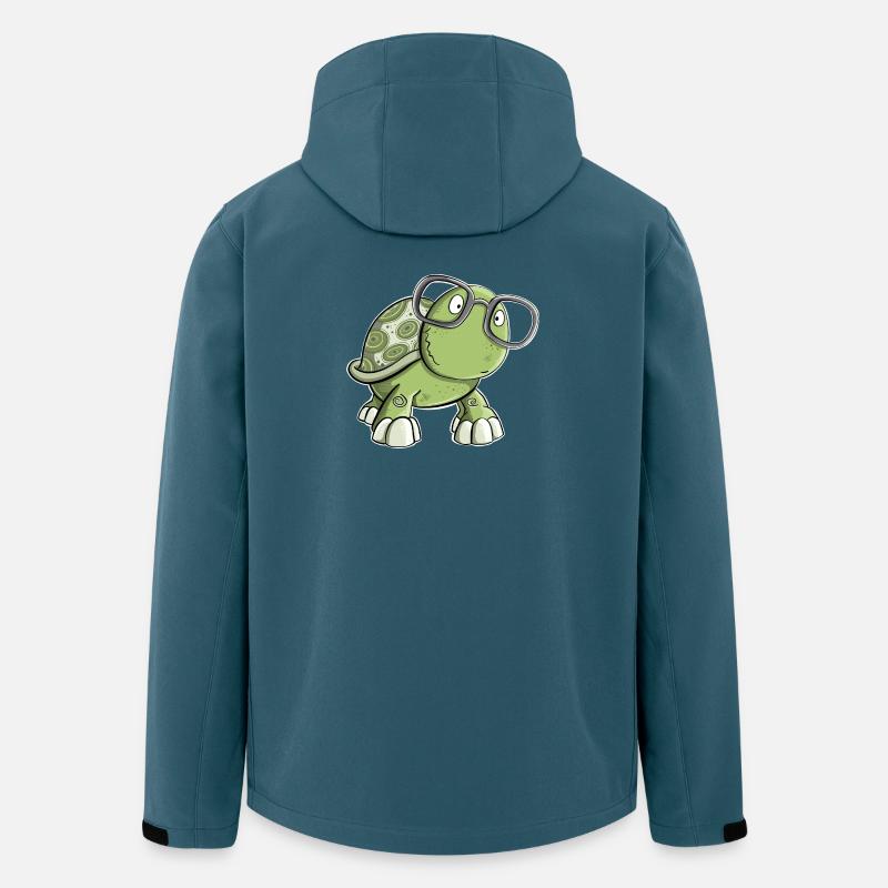 Schildkröte mit Brille - Recycelte Männer Softshell-Jacke von Stanley/Stella - Dunkles Petrol