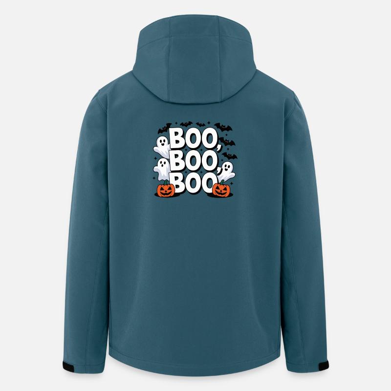 Boo Boo Boo Design d’Halloween - Veste softshell homme en polyester recyclé Stanley/Stella - bleu pétrole foncé