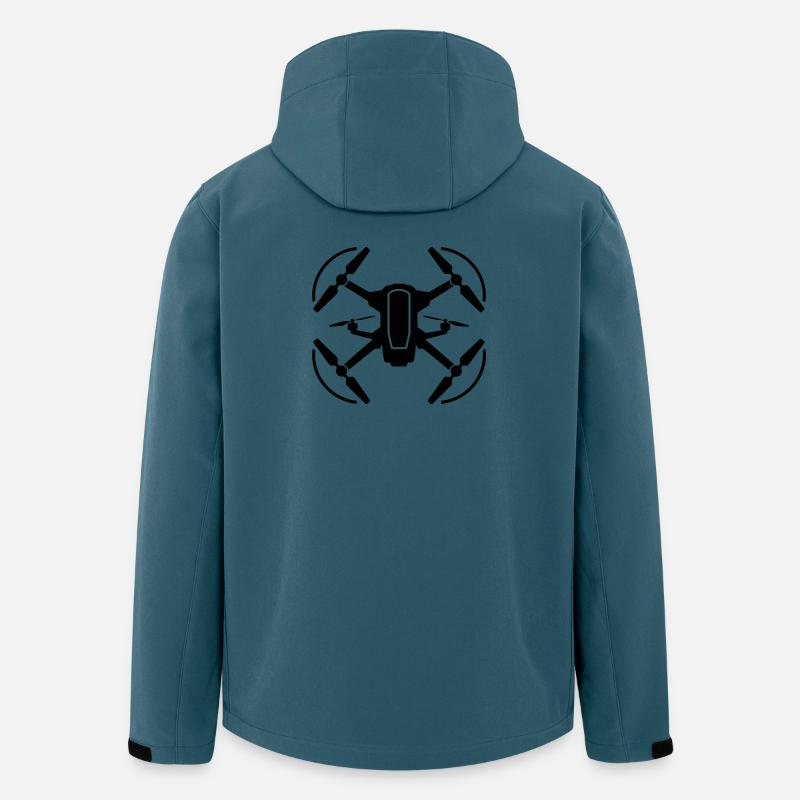 Drone Silhouette Emblem - Softshelljacka herr i återvunnen polyester Stanley/Stella - mörk petrol