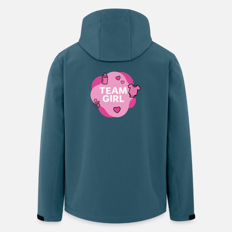 Team Girl Baby Shower Design - Recycelte Männer Softshell-Jacke von Stanley/Stella - Dunkles Petrol