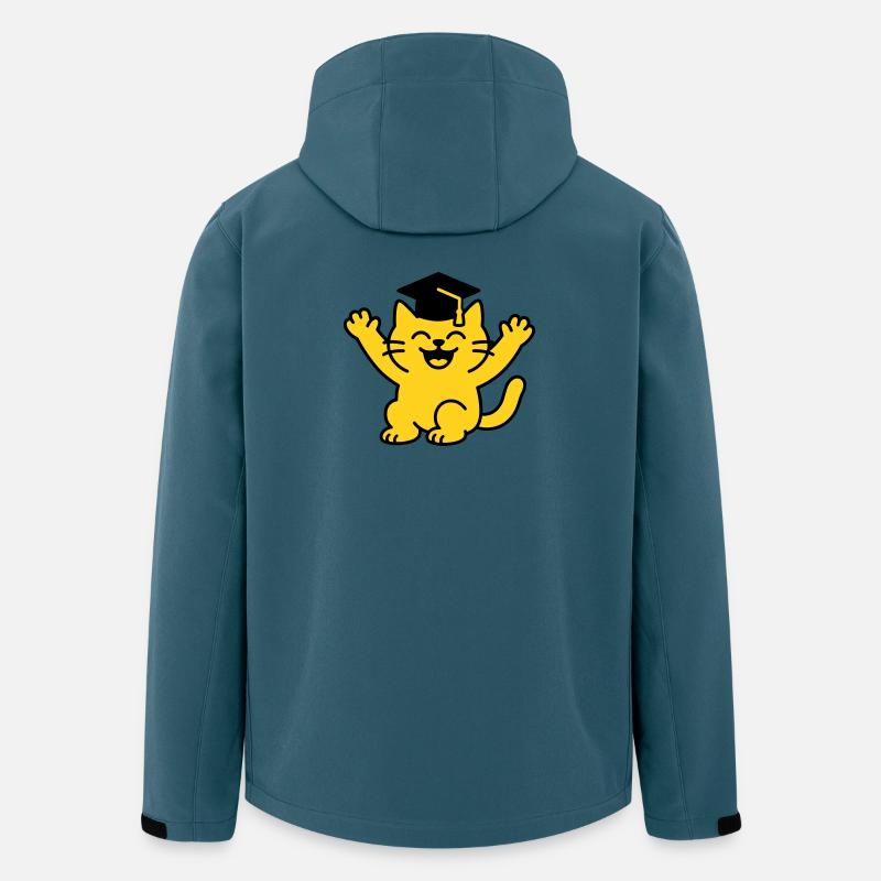 Bachelor Chat / Diplôme Chat - Veste softshell homme en polyester recyclé Stanley/Stella - bleu pétrole foncé