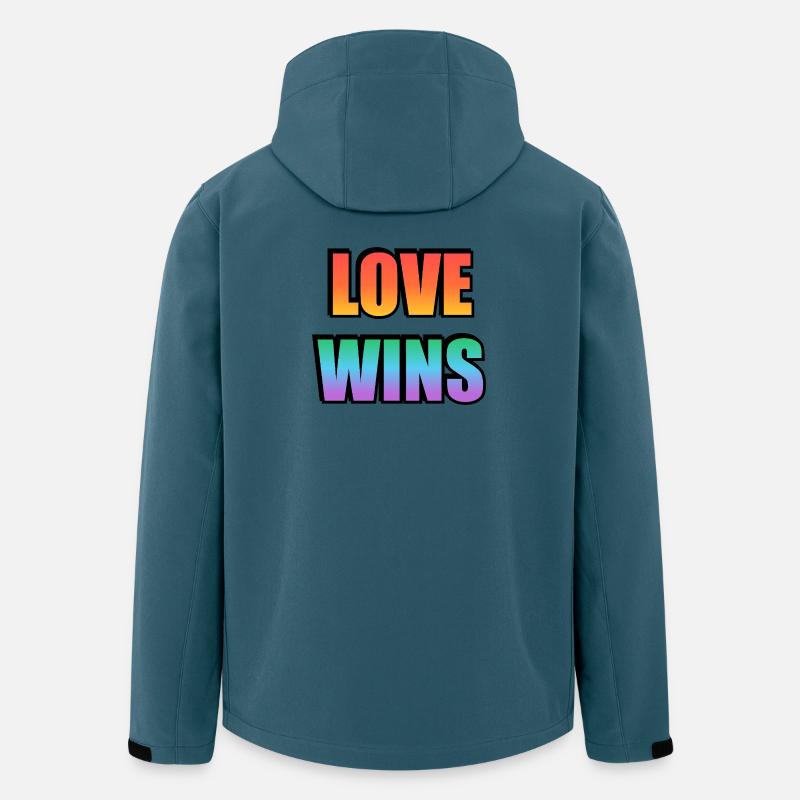 L’amour gagne le gradient arc-en-ciel - Veste softshell homme en polyester recyclé Stanley/Stella - bleu pétrole foncé