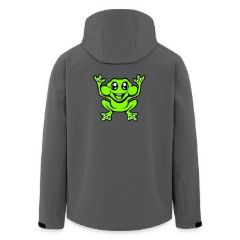 Frog Toad Laughs Funny Jumping Happy Comic - Men’s Recycled Softshell Jacket by Stanley/Stella - stargazer - Back - AI Model Male 185 light (185cm)