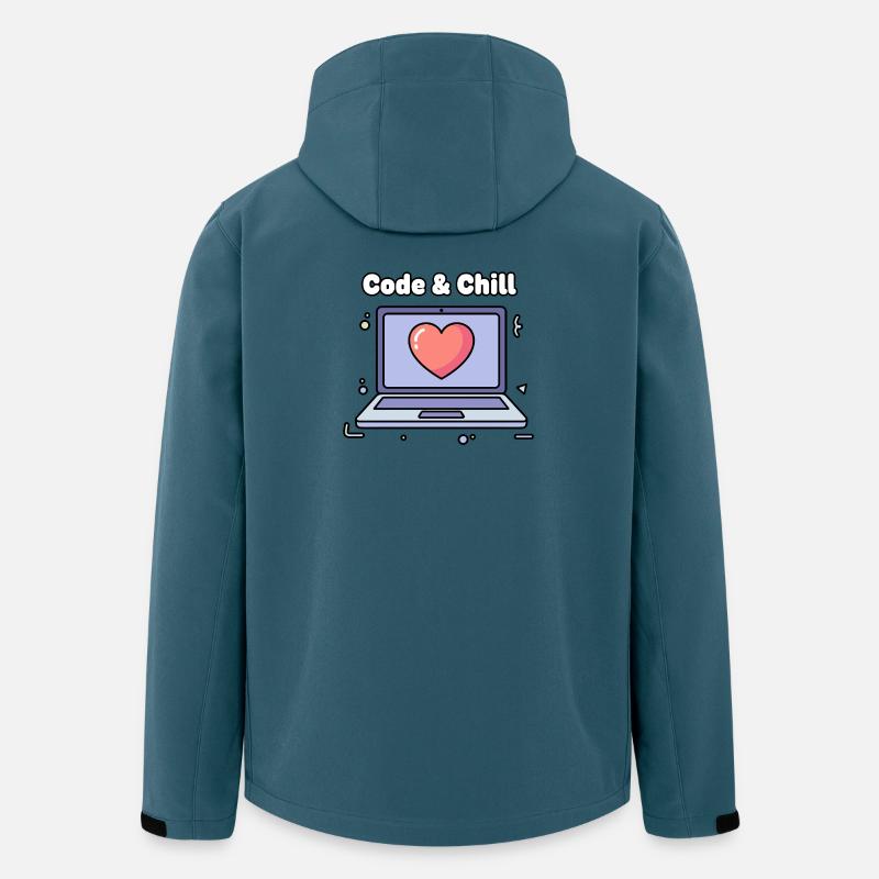 Code & Chill Herz Laptop - Recycelte Männer Softshell-Jacke von Stanley/Stella - Dunkles Petrol