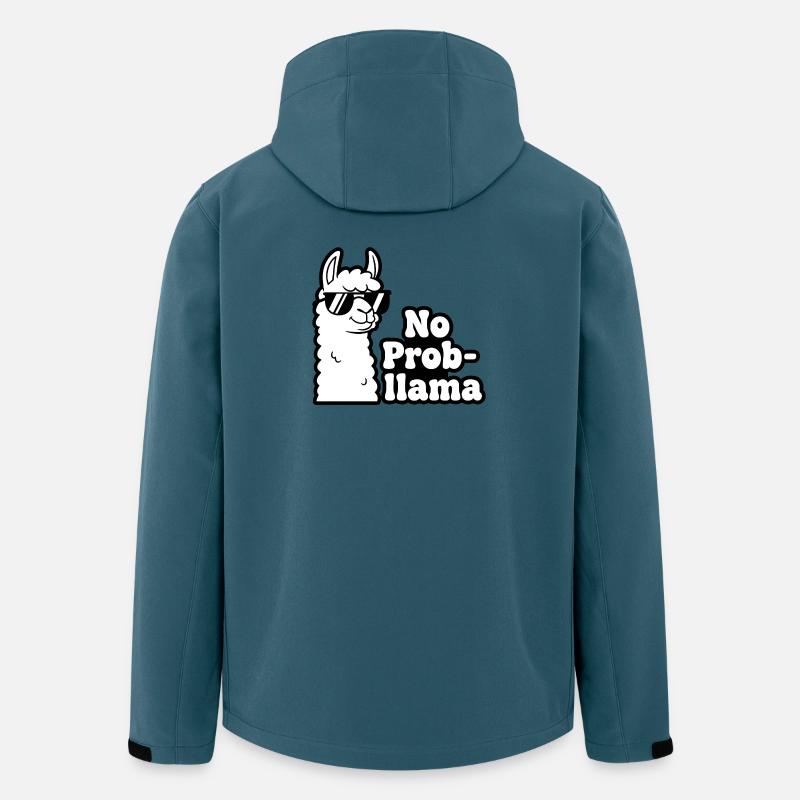 No Prob Llama Kontrastdruck - Recycelte Männer Softshell-Jacke von Stanley/Stella - Dunkles Petrol