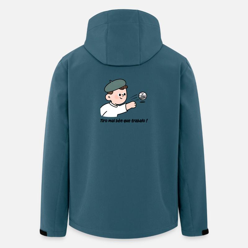 Als Pétanque-Spieler schieße ich besser, als ich arbeite - Recycelte Männer Softshell-Jacke von Stanley/Stella - Dunkles Petrol