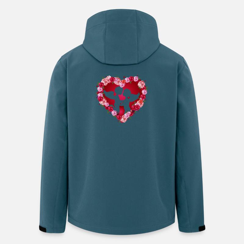 Küssende Engel im herzförmigen Rosenrahmen - Recycelte Männer Softshell-Jacke von Stanley/Stella - Dunkles Petrol