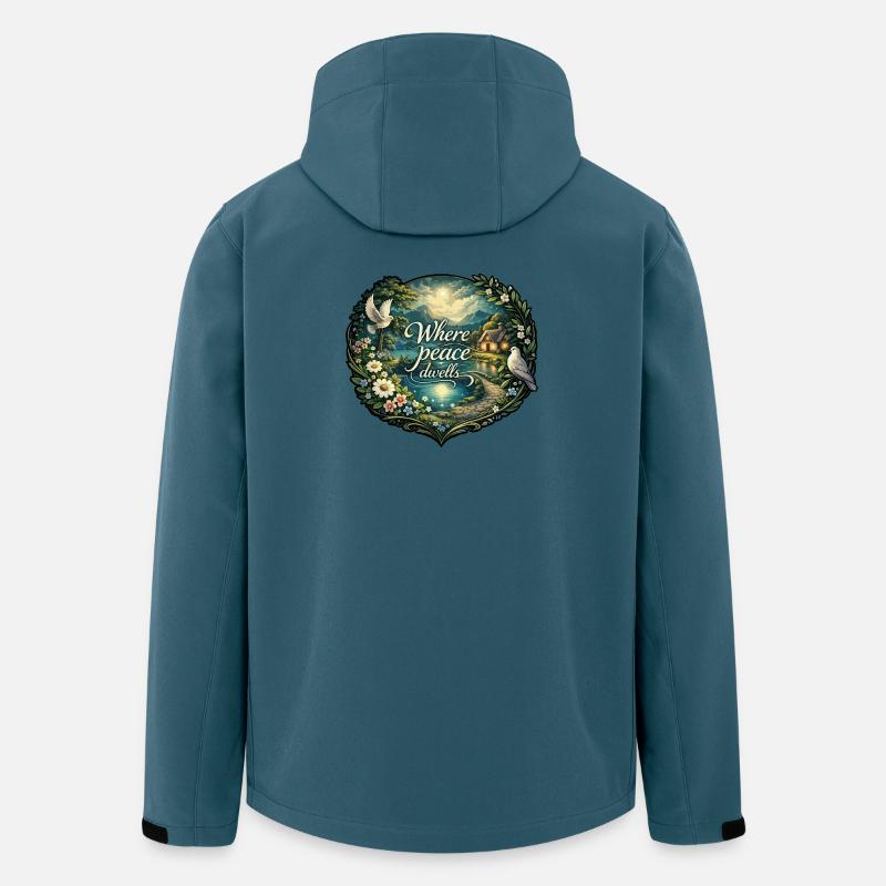Wo Frieden wohnt - Recycelte Männer Softshell-Jacke von Stanley/Stella - Dunkles Petrol