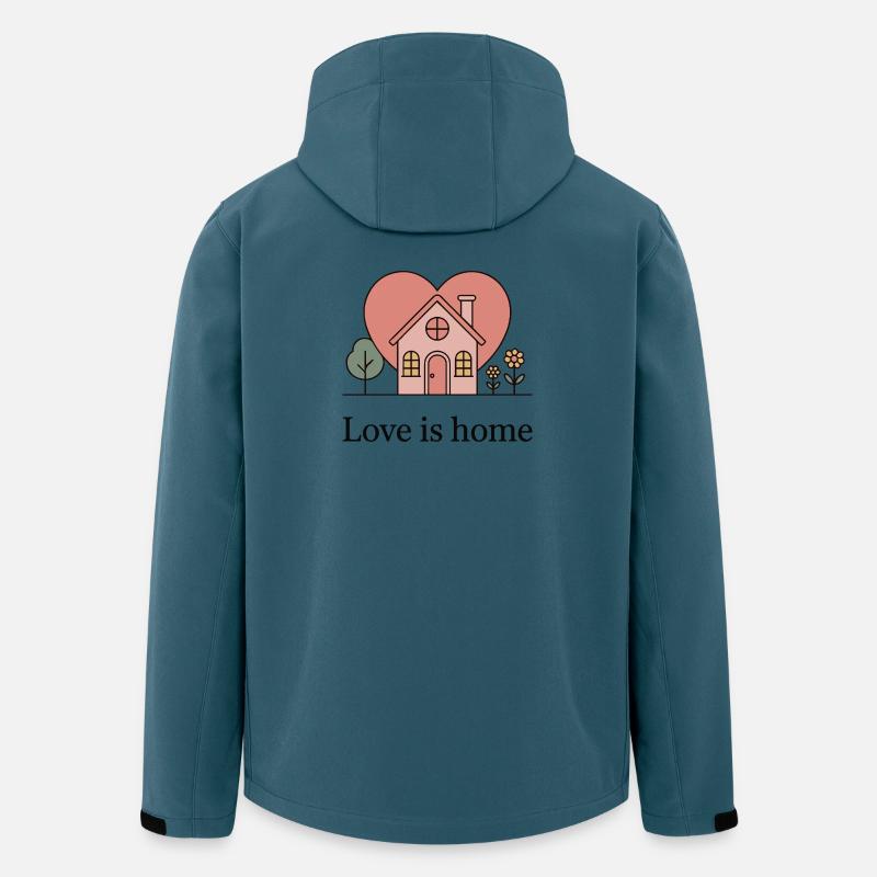 Pastellherz-Hausillustration - Recycelte Männer Softshell-Jacke von Stanley/Stella - Dunkles Petrol