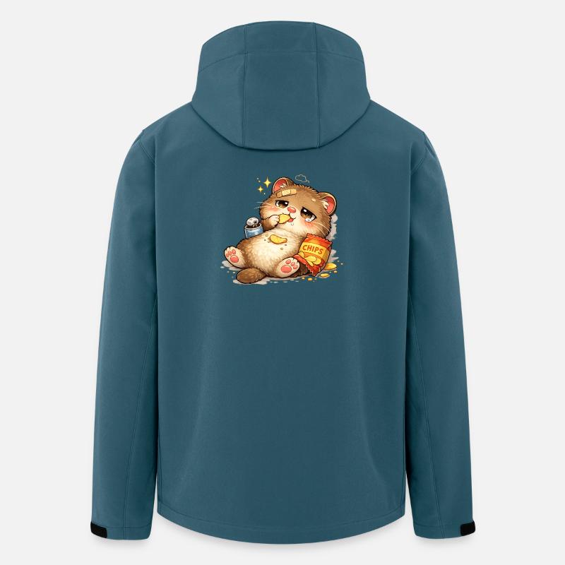 Chat amoureux des biscuits - Veste softshell homme en polyester recyclé Stanley/Stella - bleu pétrole foncé