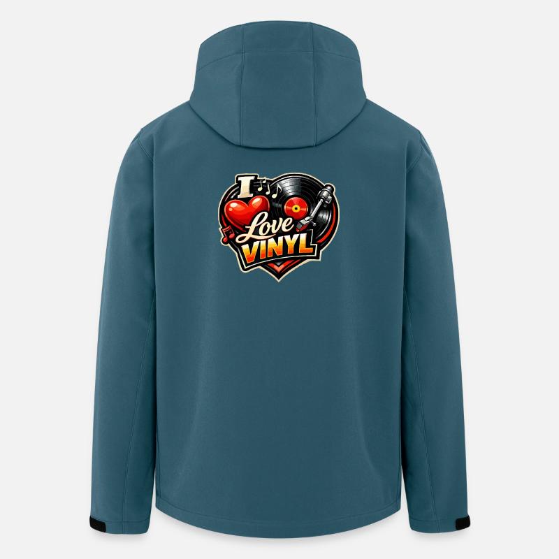 Love Vinyl Heart Logo - Recycelte Männer Softshell-Jacke von Stanley/Stella - Dunkles Petrol