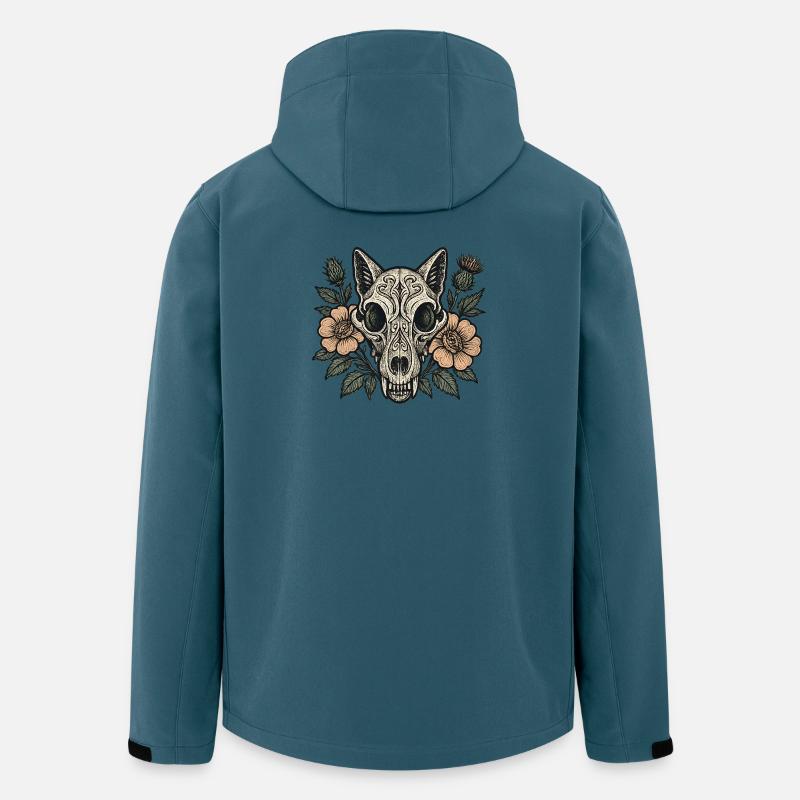 Blüten Skull Fuchs - Recycelte Männer Softshell-Jacke von Stanley/Stella - Dunkles Petrol