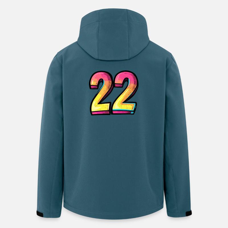 22 Zahl Bunt - Recycelte Männer Softshell-Jacke von Stanley/Stella - Dunkles Petrol