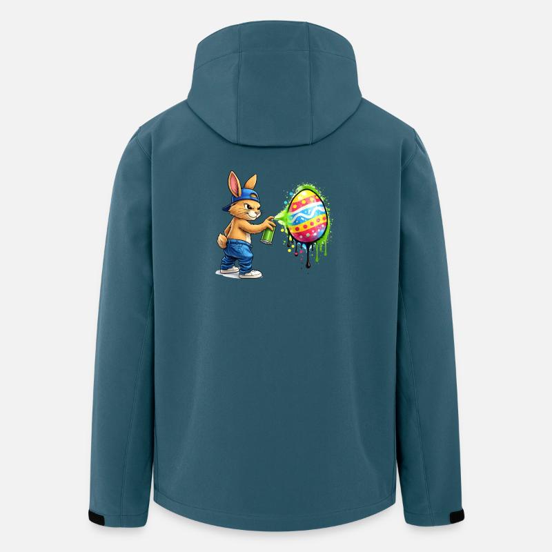 Graffiti Hase mit Osterei - Recycelte Männer Softshell-Jacke von Stanley/Stella - Dunkles Petrol