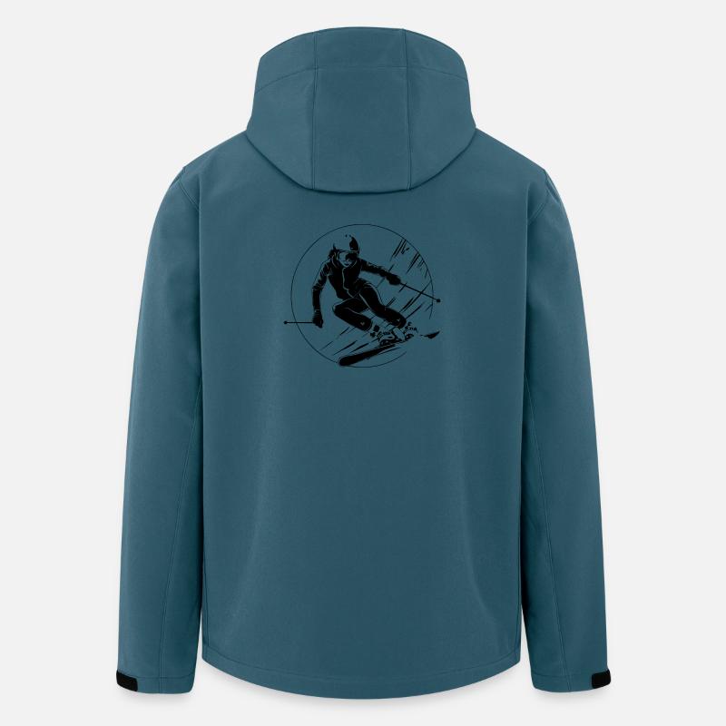 Ski Fahren Skiing Frau Silhouette - Recycelte Männer Softshell-Jacke von Stanley/Stella - Dunkles Petrol