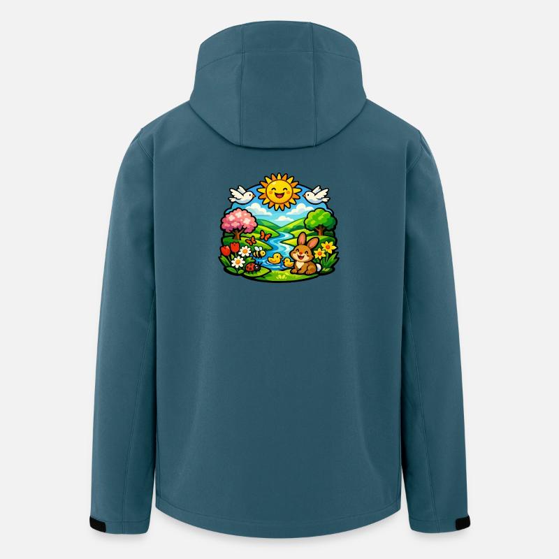 Sonnenschein-Traumgarten - Recycelte Männer Softshell-Jacke von Stanley/Stella - Dunkles Petrol