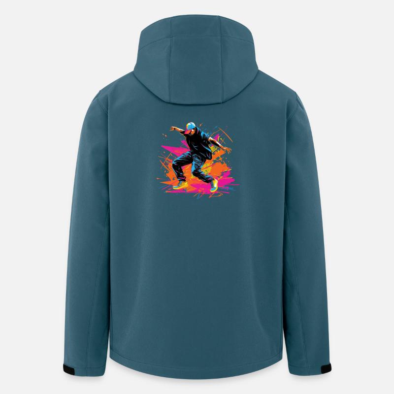 Retro B Boy Synthwave - Recycelte Männer Softshell-Jacke von Stanley/Stella - Dunkles Petrol