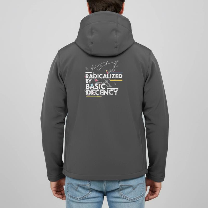 Radicalized by Basic Decency Statement Design Recycelte Männer Softshell-Jacke von Stanley/Stella